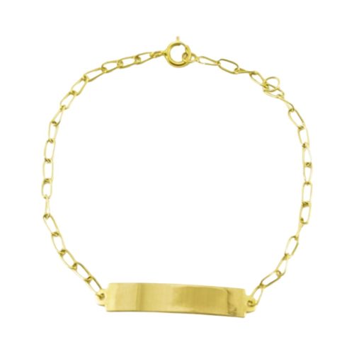PULSEIRA PLAQUINHA INFANTIL DE OURO 18K