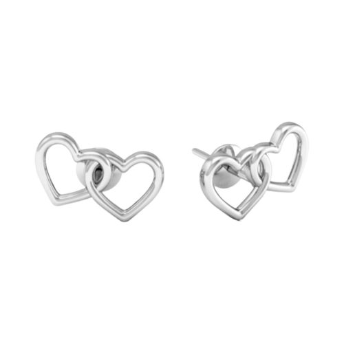 BRINCO DE CORAÇÃO ENTRELAÇADOS EM PRATA
