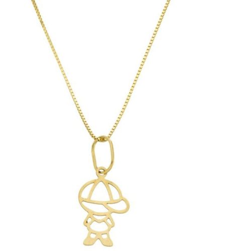 PINGENTE MENINO VAZADO EM OURO 18K