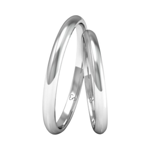 ALIANÇAS DE NAMORO PRATA ABAULADA 2MM