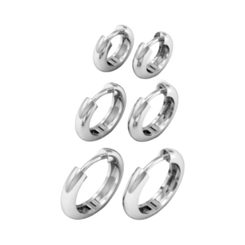 Brincos de Prata Trio de Argolas