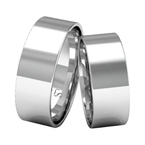 ALIANÇAS DE PRATA CLASSIC QUADRADA